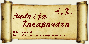 Andrija Karapandža vizit kartica